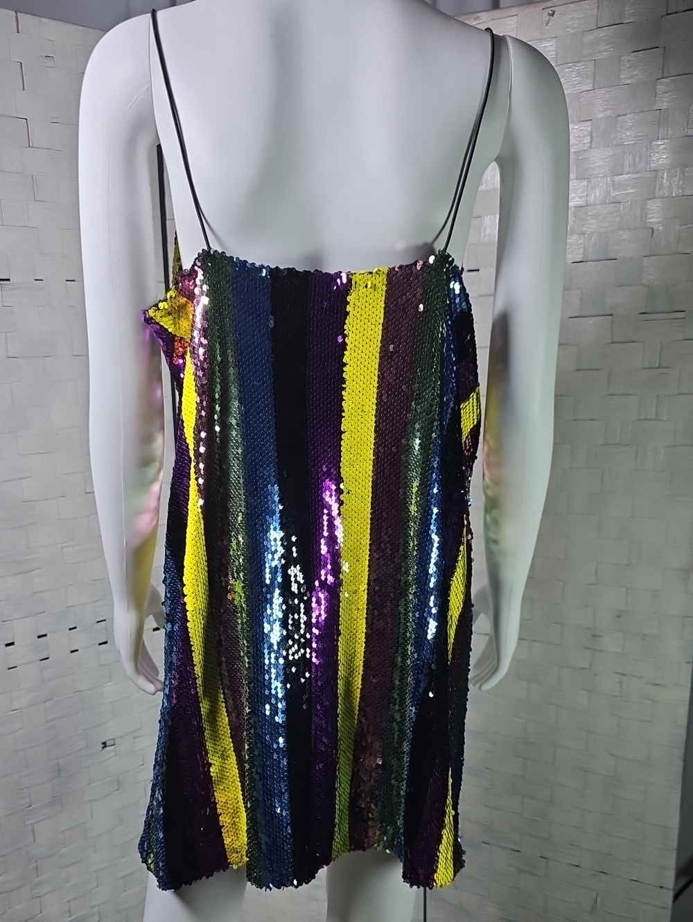 ASOS Multicolor Sequin Striped Mini Dress - Picture 5 of 9
